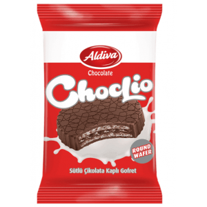 Aldiva Choclio Round Milk Chocolate Coated & Chocolate Cream Wafer 20 gr 