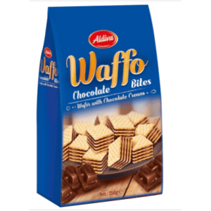 Aldiva Waffo Bites Cup Wafer With Chocolate Cream Bag 250 gr 