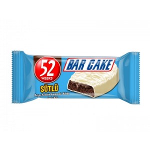 Azra Cake 52 Weeks Bar Cake White Compound Chocolate Coated Cocoa Cake With Cocoa Sauce 40 gr 