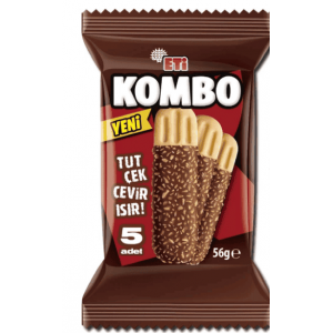 Eti Kombo Coconut And Chocolate Coated Biscuits 56 gr