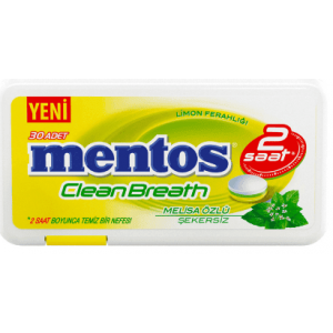 Mentos 2 Hours Clean Breath Plastic Dispenser Lemon Candy 21 gr