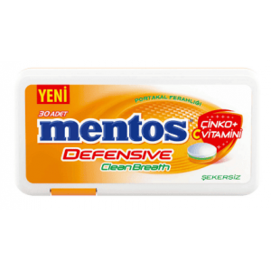 Mentos Defensive Clean Breath Vitamin C Plastic Dispenser Orange Candy 21 gr