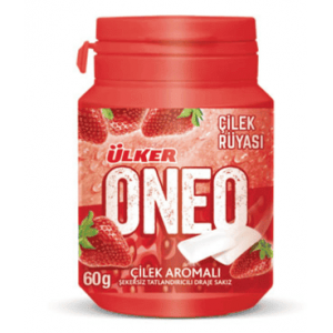 Ülker Oneo Strawberry Bottle Dragee Gum 60 gr