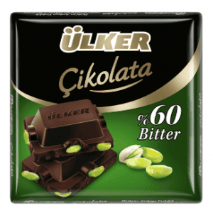 Ülker Square Dark Chocolate With Pistachio 65 gr