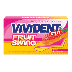Vivident Fruit Swing Strawberry&mandarin Flavored Gum 26 gr