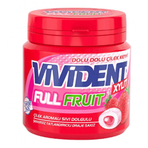 Vivident Full Fruit Strawberry Gum 90 gr