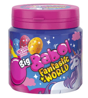 Big Babol Fantastic World Unicorn Eggs Strawberry&banana&blueberry Flavored Gum 90 gr