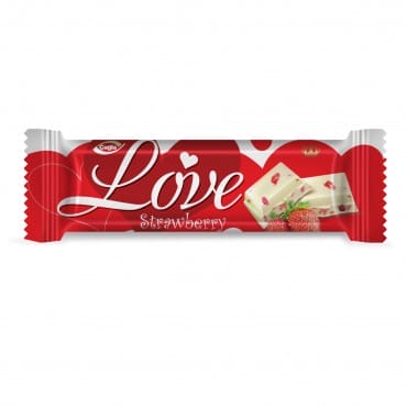 Çağla Love White Compound Chocolate With Strawberry Part 25 gr 