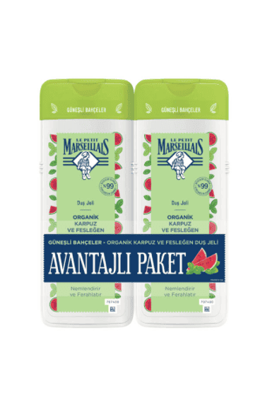 Le Petit Marseiliais Organic Watermelon And Basil Shower Gel Advantage Pack 2x400 ml 