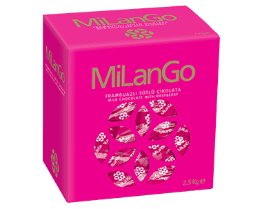 Şölen Milango Raspberry Filled Milk Chocolate With Raspberry Cream 2.5 kg 