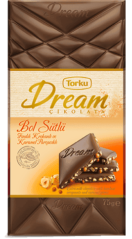 Torku Dream Rich Milk Chocolate With Hazelnut Croquette And Caramel Chips 75 gr 