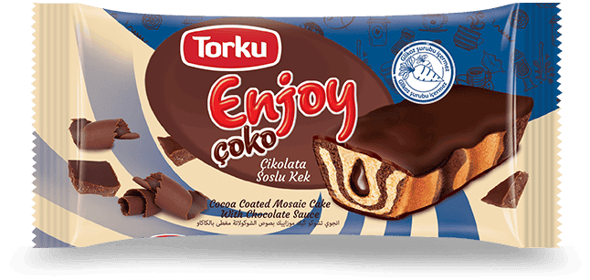 Torku Enjoy Çoko Cocoa Coated Mosaic Cake With Chocolate Sauce 55 gr 