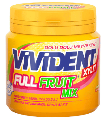 Vivident Full Fruit Mix Fruit Gum 90 gr