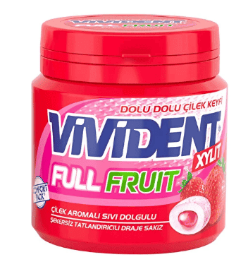 Vivident Full Fruit Strawberry Gum 90 gr